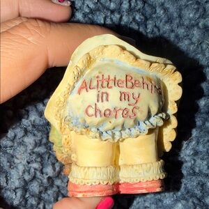 Retired Vintsge 90’s A Little Behind Series in my Chores by Enesco figurine girl